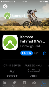 App zum Wandern: Komoot